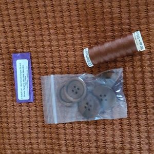 New fabric- 3 yds Lt Brown waffle knit + extras